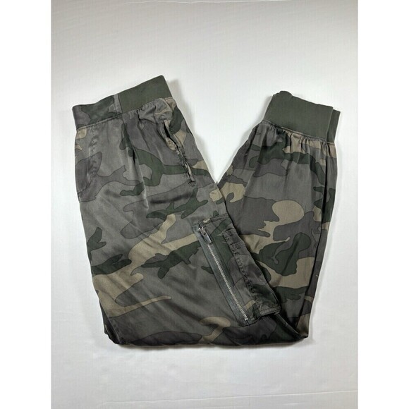 ATM Cargo Joggers Green Camo Small Silk Drawstring Waist Pockets - Picture 4 of 16